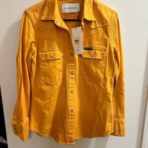 Calvin Klein Jeans Yellow Shirt Jacket Size M